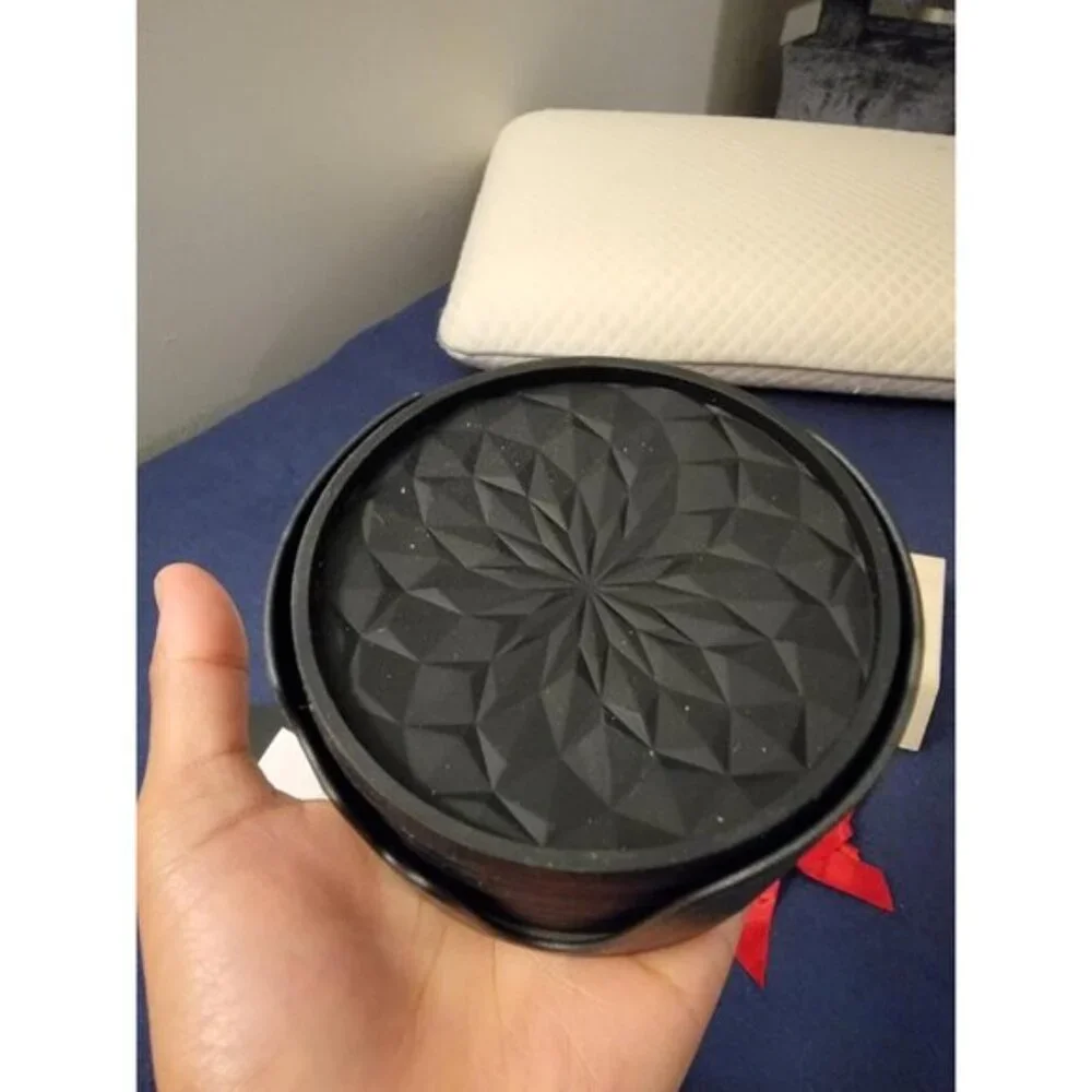 6 Pack Silicone Coasters with Holder, Non-Slip Cup Mats for Hot & Cold Drinks